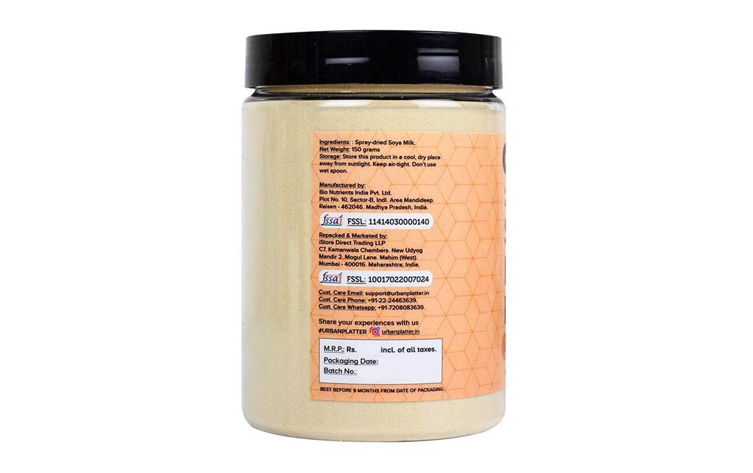 Urban Platter Soy Milk Powder    Plastic Jar  150 grams